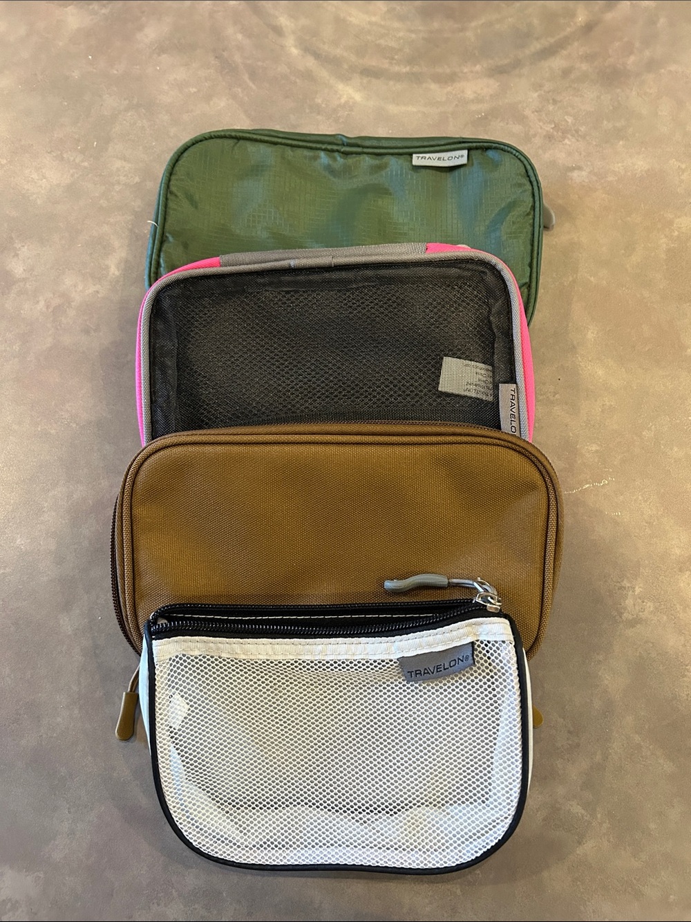 Travelon Travel Tech or small Accessory 4-Pack Organizer Pouches